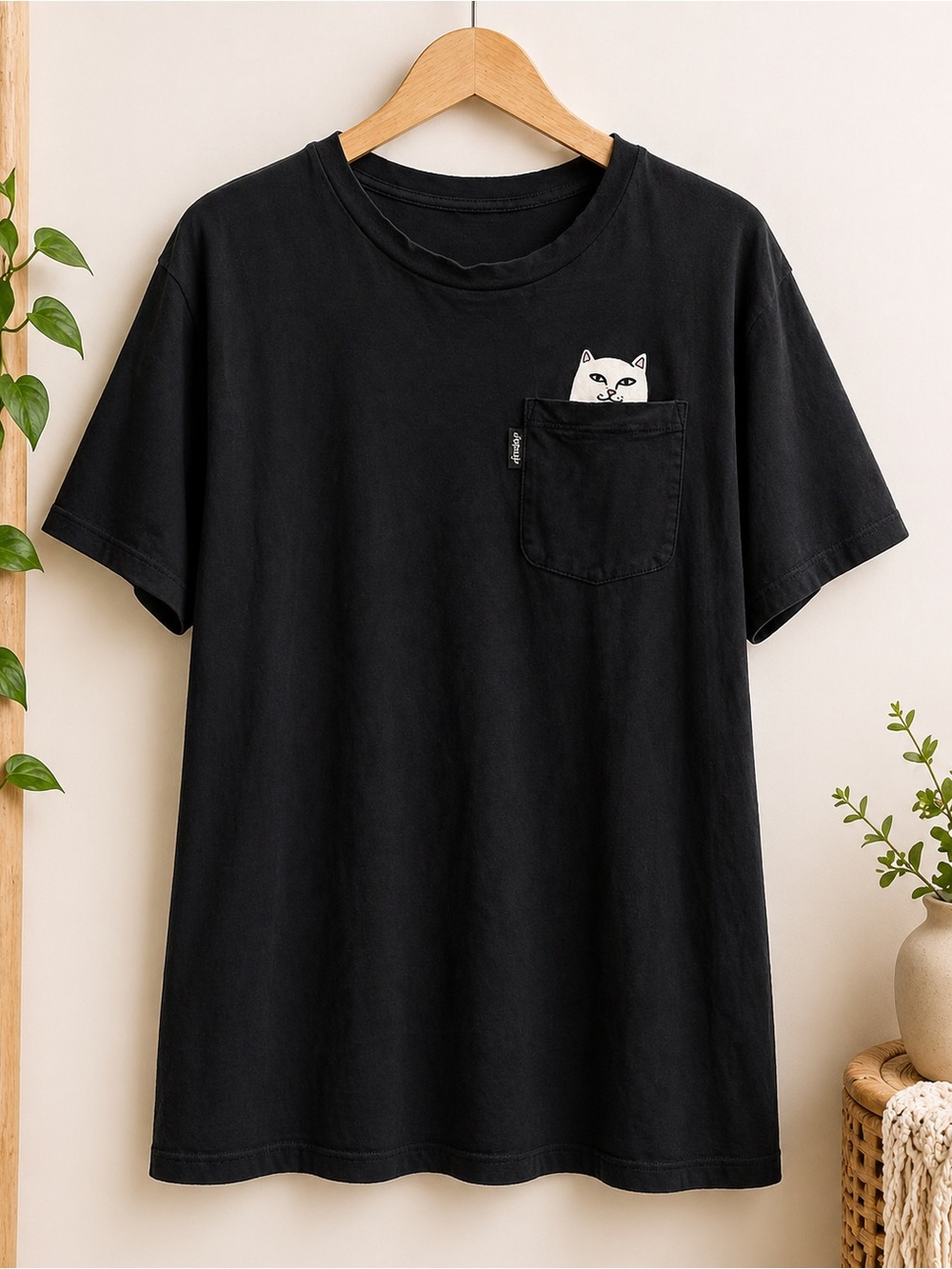 RIPNDIP Lord Nermal Pocket T-Shirt In Black Size Large
